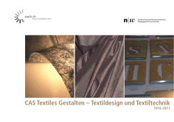 CAS Textiles Gestalten – Textildesign und Textiltechnik