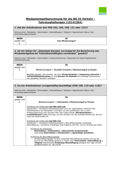 Mindestentgeltberechnung für die BG 33 Verkehr