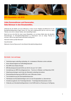 Informationsschreiben Einsatzstellen Juli 2016