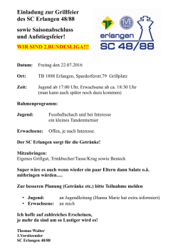 Grill und Aufstiegsfeier - Schachclub Erlangen 48/88