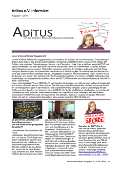 Schule – Beruf und Ausbildung Newsletter_01_2016