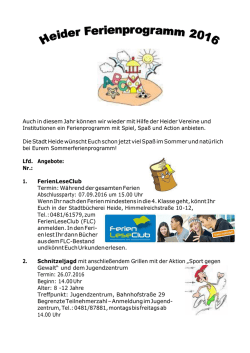 Heider Ferienprogramm 2016