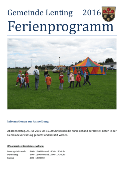 Ferienprogramm 2016