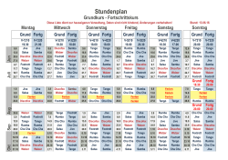 Stundenübersicht Grund- und Fortschrittskurse