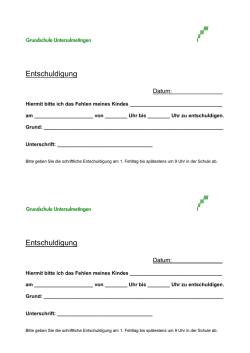 Entschuldigung Entschuldigung - Grundschule Untersulmetingen