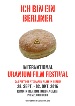 2016 Berlin Uranium Film Festival Flyer