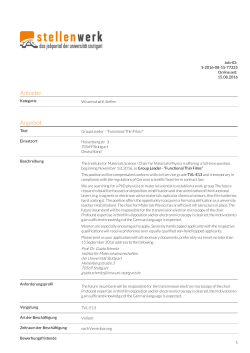 Group Leader - "Functional Thin Films"