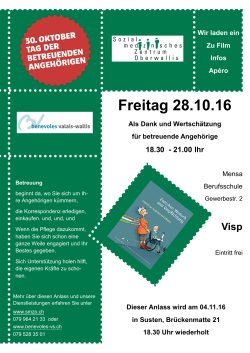 Veranstaltungsflyer - Sozialmedizinisches Zentrum Oberwallis