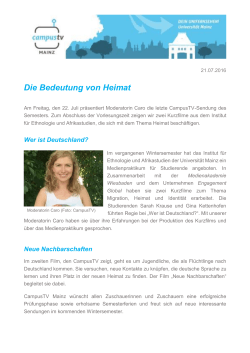 Pressemitteilung #231 - CampusTV Mainz