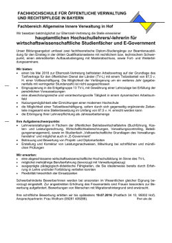 hauptamtlichen Hochschullehrers/