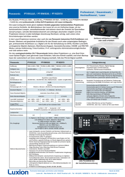 Luxion Datenblatt Panasonic PT-RX110 / PT-RW930 / PT