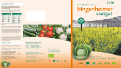 Saatgut-Katalog 2016 - Bingenheimer Saatgut