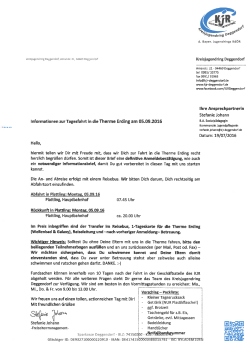 Infobrief Therme Erding - Kreisjugendring Deggendorf