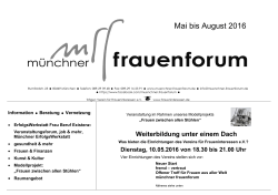 Mai bis August 2016 - Münchner Frauenforum