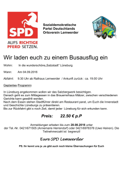 Einladung zum Busausflug - SPD