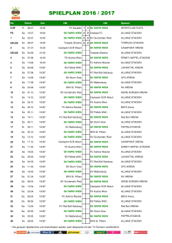 29.7.Spielplan Saison 2016 17
