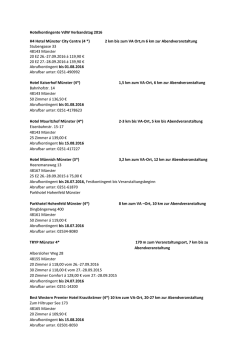 Hotelkontingente VdW Verbandstag 27.-28.09.2016