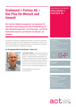 Grolimund + Partner AG &ndash; Das Plus f&uuml;r Mensch und Umwelt