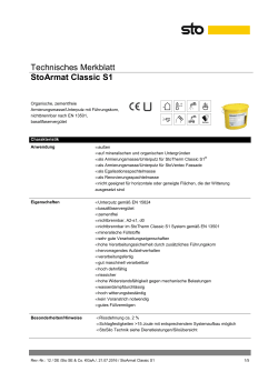Technisches Merkblatt StoArmat Classic S1