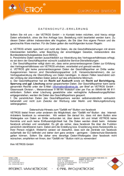 Hinweis zum Datenschutz