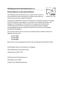 Informationen und Anmeldung - Pferdesportverein | Bernkastel