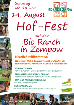 Programm - auf der Bio Ranch Zempow