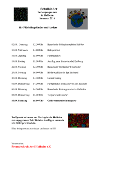 Ferienprogramm - Freundeskreis Asyl Hofheim