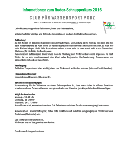 Informationen zum Schnupperkurs
