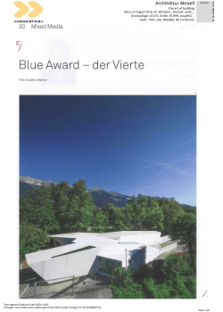 zum „BLue Award - der Vierte“ in Architektur Aktuell - FH