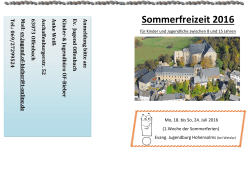 Sommerfreizeit 2016 - Evangelisches Dekanat Offenbach