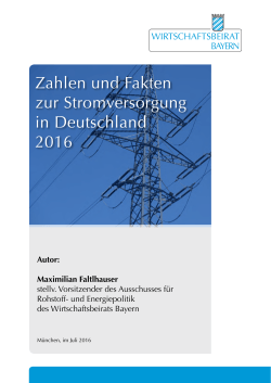 Zahlen und Fakten zur Stromversorgung in Deutschland 2016