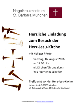 Herzliche Einladung zum Besuch der Herz-Jesu