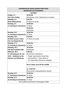 Juli 2016 - Karmel Regina Martyrum