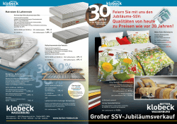 Gro&szlig;er SSV-Jubil&auml;umsverkauf