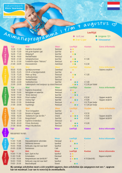 Programma 1 t/m 7 aug