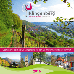 Gastgeberverzeichnis - Klingenberg am Main