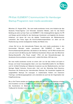 PR | Etat ELEMENT C kommuniziert für next media accelerator