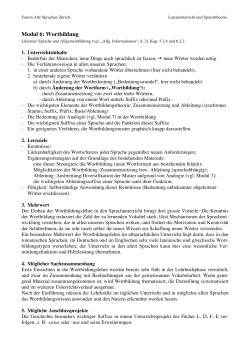 Modul 6: Wortbildung - Forum Alte Sprachen Zürich