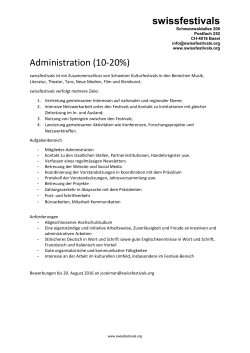 swissfestivals Administration (10-20%)