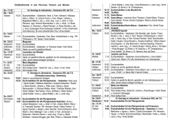 GOTTESDIENSTE IN DEN PFARREIEN TOBLACH UND WAHLEN