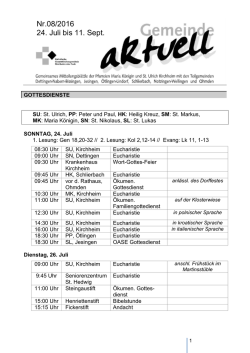 Gottesdienste 08/2016 - St. Ulrich Kirchheim