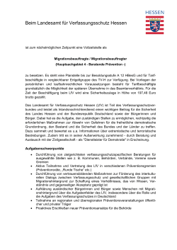 Stellenausschreibung - HSG 4 - Landesamt für Verfassungsschutz