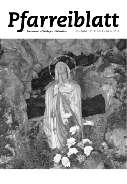 Pfarreiblatt vom 30. 7. 2016