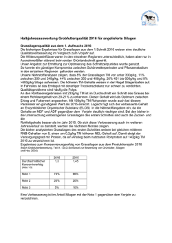 Grobfutterqualität 1. Halbjahr 2016