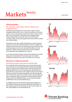 Markets Weekly - Sparkasse Bremen