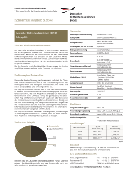 Factsheet zum letzten Stichtag - Deutscher Mittelstandsanleihen