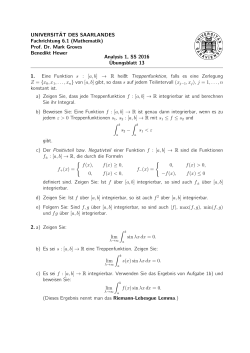 Blatt 13 - Fachrichtung Mathematik