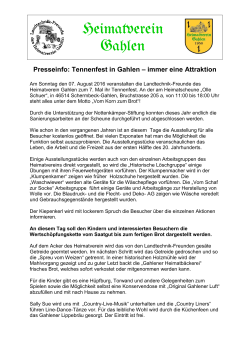 Heimatverein Gahlen Presseinfo: Tennenfest in Gahlen