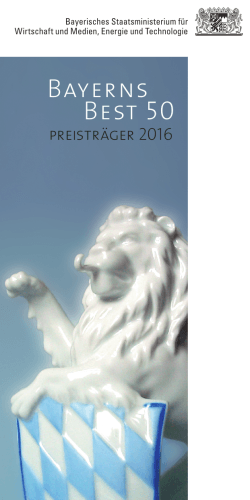 Bayerns Best 50 Preisträger 2016 - Bayerisches Staatsministerium