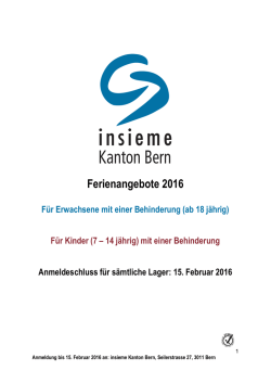 Informationen zu den verschiedenen Lagern